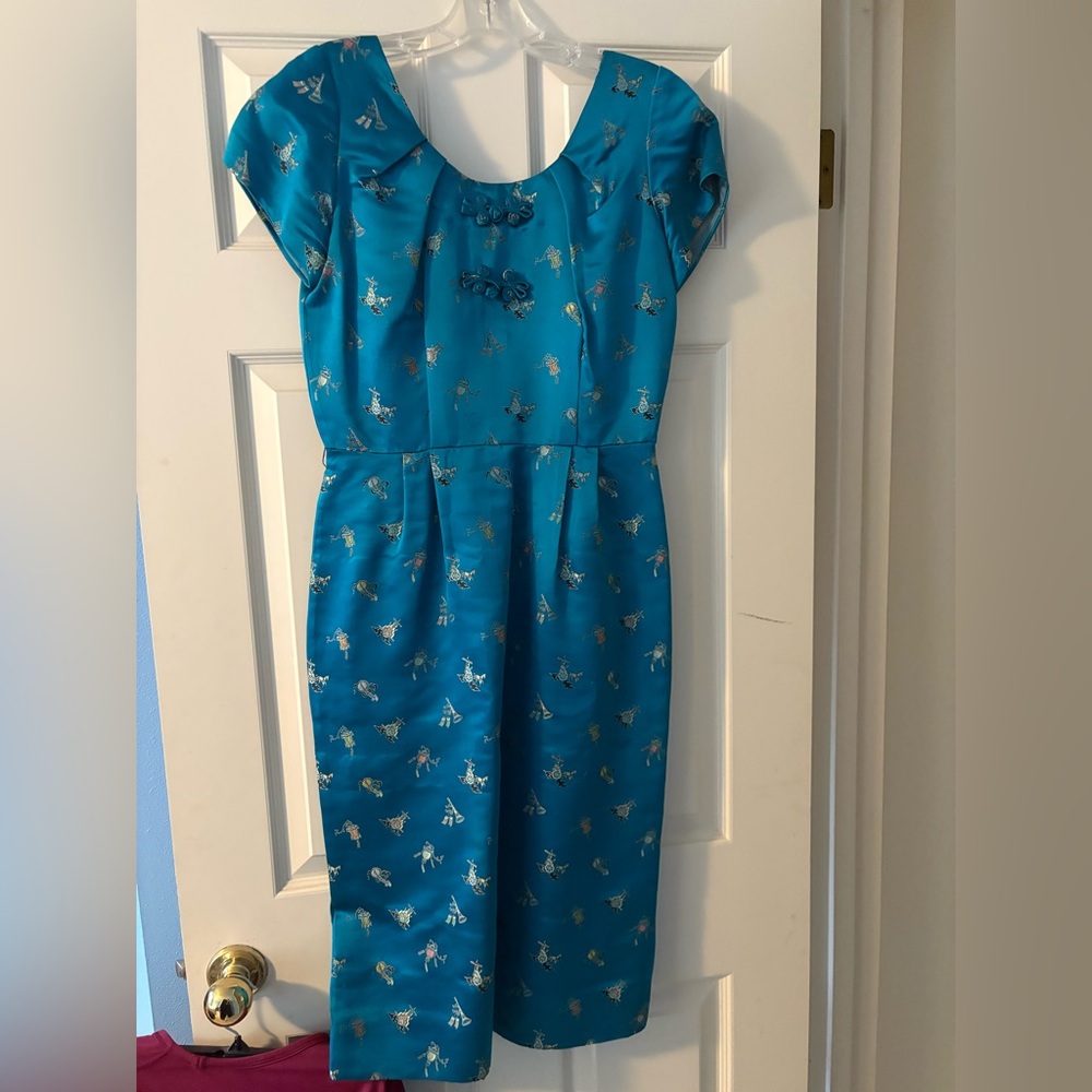 Vintage silk qipao inspired dress bridal made in Hawaii size 4/6